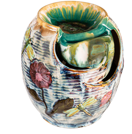 Ceramic Dragonfly Tabletop Fountain