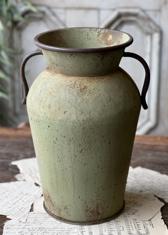 16" Metal Carthage Handled Vase