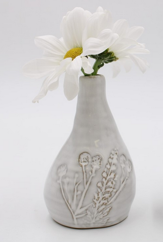 Embossed Wildflower Ceramic Vase (2-Sizes)