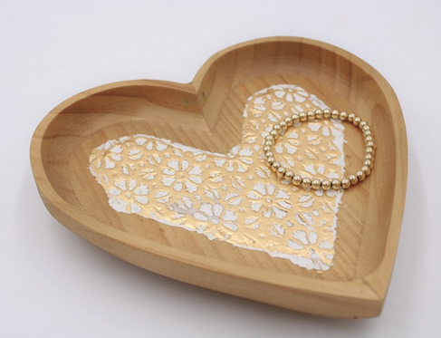 Gold Leaf Wooden Heart