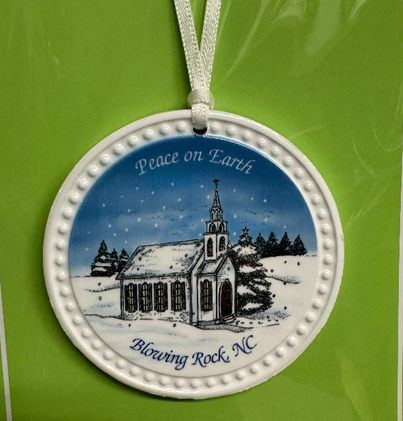 Round White Blowing Rock Ornament (8-Styles)