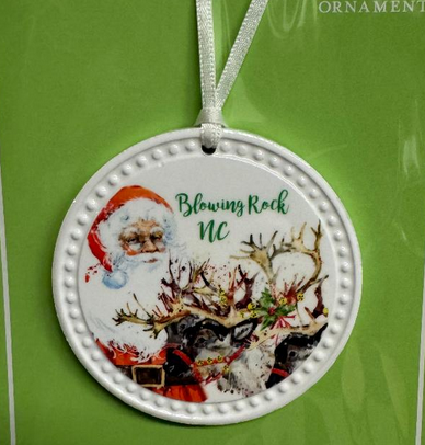 Round White Blowing Rock Ornament (8-Styles)