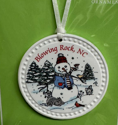 Round White Blowing Rock Ornament (8-Styles)