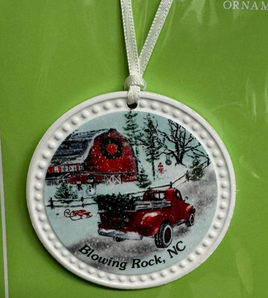 Round White Blowing Rock Ornament (8-Styles)