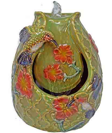 Hummingbird Tabletop Ceramic Fountain