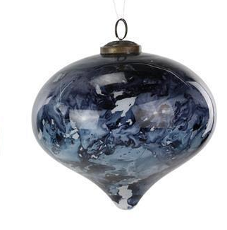 Large Glass Blue Marble Ornament (2-Styles)
