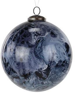 Large Glass Blue Marble Ornament (2-Styles)