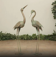 Set of 2 Metal Green Herons