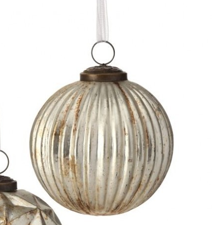 Textured Vintage Glass Ball Ornament (2-Styles)