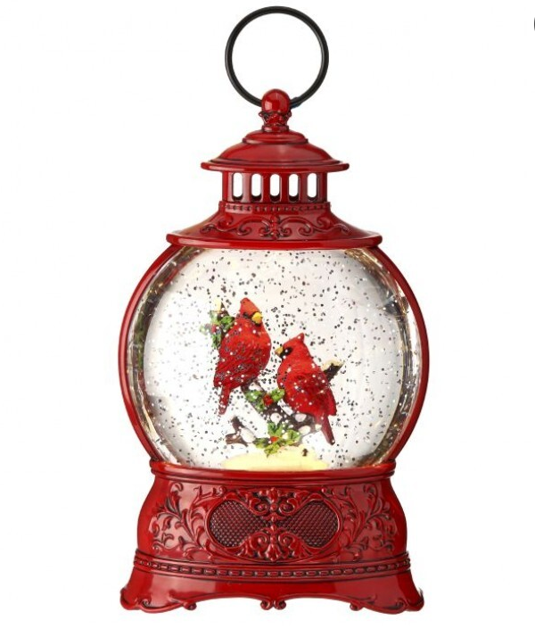 LED Small Cardinal Red Snow Globe