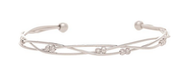 Silver Twist Wires Narrow Cuff Bracelet