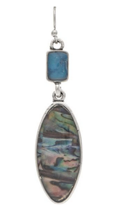Artisan Blue Inlayed Oval Earrings