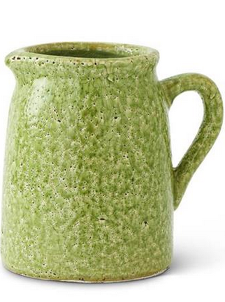 Green Crackle Glazed Pitcher (2-Sizes)