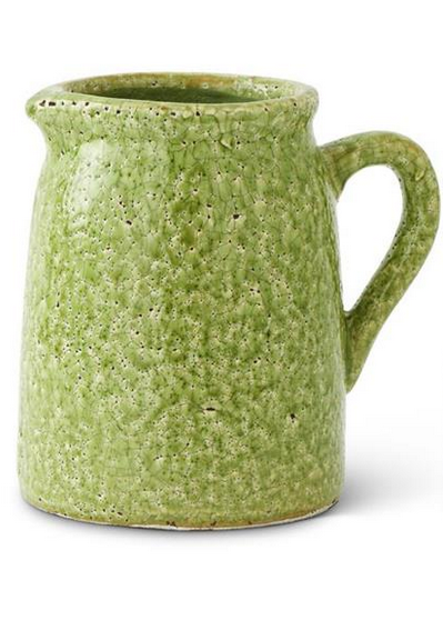 Green Crackle Glazed Pitcher (2-Sizes)