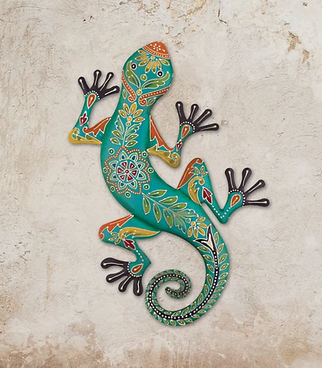 Metal Maha Gecko Wall Art (2-Styles)