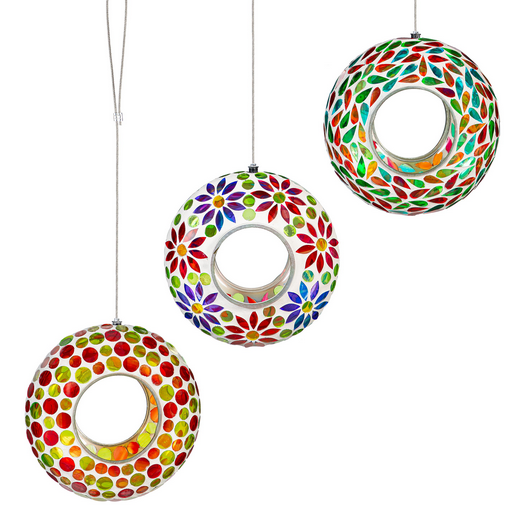 Small Mosaic Glass Bird Feeder (3-Styles)