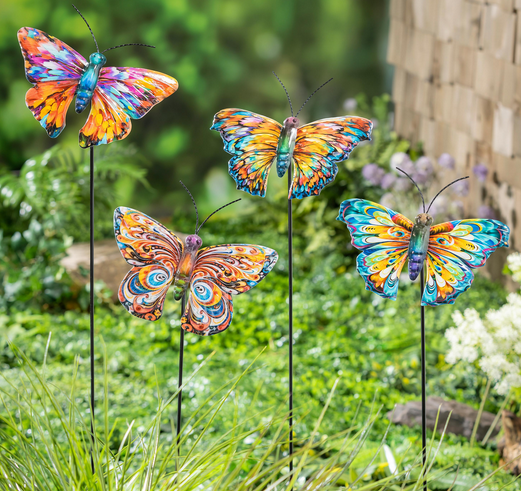 Whimsical Metal Butterfly Stake (4-Styles)
