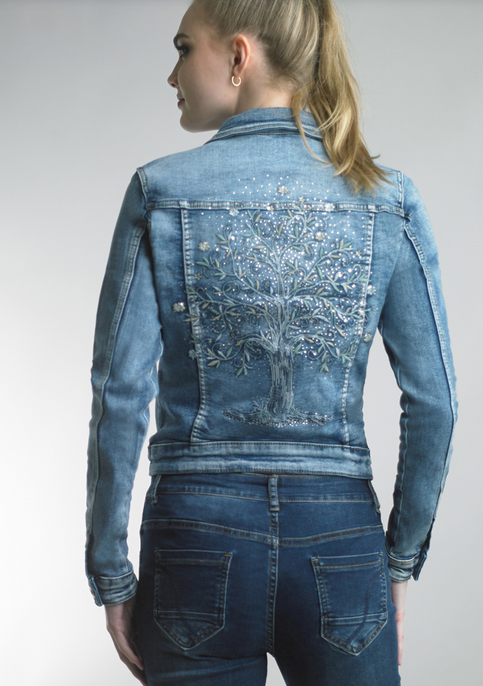 Tree of Life Denim Jacket By: Tempo Paris (2-Colors)