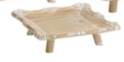 White Distressed Wooden Pedestal Tray (3-Sizes)