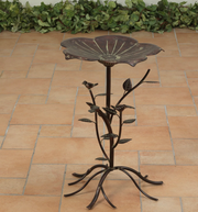 22.5" Copper Finish Metal Flower Bird Bath