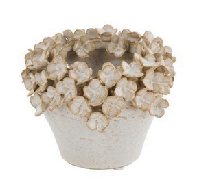 Stoneware Hydrangea Petal Container (2-Sizes 2-Colors)-
