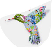 Metal Floral Hummingbird (2-Styles)