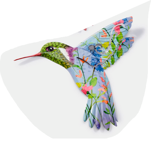 Metal Floral Hummingbird (2-Styles)