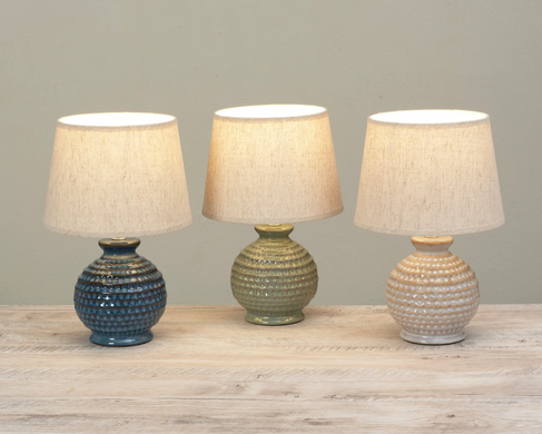 Round Textured Ceramic Lamp (3-Colors)