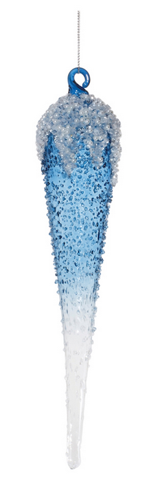 Snow Capped Blue Glass Ornament (2-Styles)