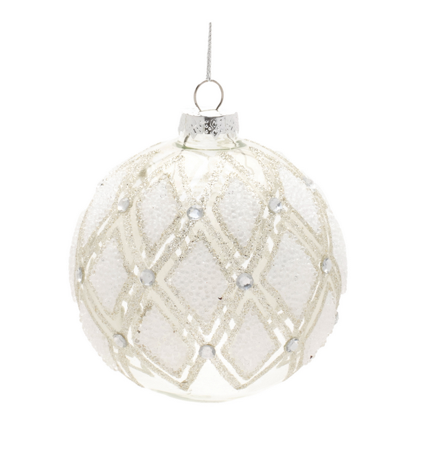 Frosted Diamond Shape Glass Ornament (2-Styles)