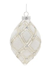 Frosted Diamond Shape Glass Ornament (2-Styles)