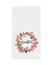 Embroidered Thankful Wreath Towel