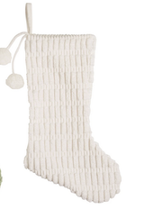 Chenille Pom Pom Christmas Stocking (3-Colors)