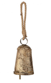 Antiqued Golden Iron Bell Ornament (2-Sizes)