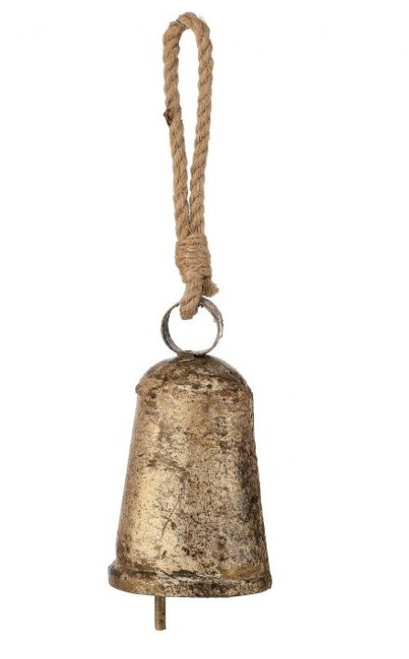 Antiqued Golden Iron Bell Ornament (2-Sizes)