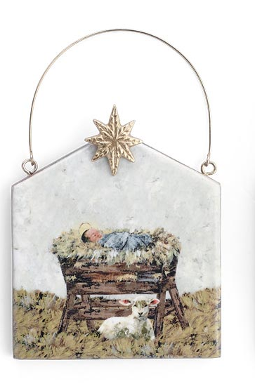 Mango Wood Nativity Ornament (2-Styles)