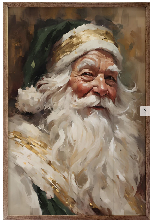 Framed Vintage Old World Santa Print