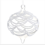 Large Frozen Elegant Glass Ornament