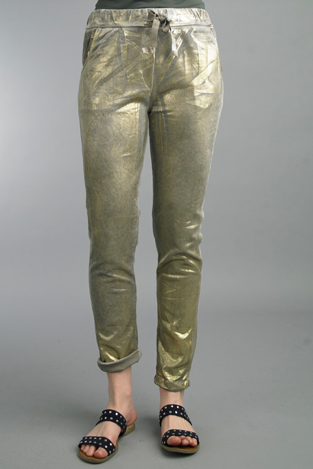 Tie Waist Gold Wash Pants By: Tempo Paris