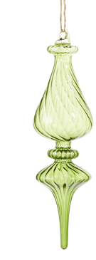 10'' Green Glass Finial (3-Styles)