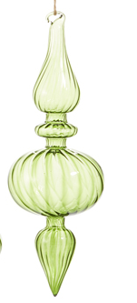 10'' Green Glass Finial (3-Styles)