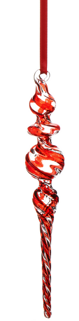 9'' Glass Peppermint Swirl Finial (2-Styles)