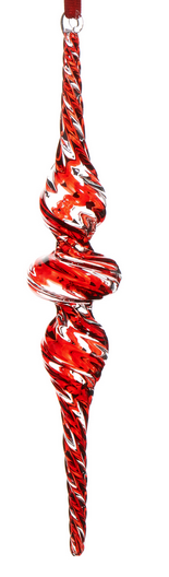 9'' Glass Peppermint Swirl Finial (2-Styles)