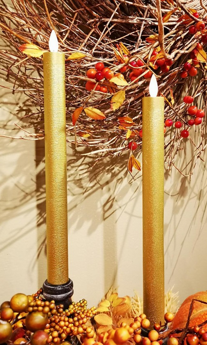 Set of 2 Battery Operated 9" Taper Candles (3-Colors)
