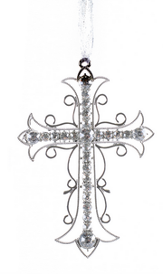 Large Crystal Cross Ornament