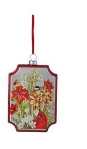 5" Glass Frame Cardinal Ornament (3-Styles)