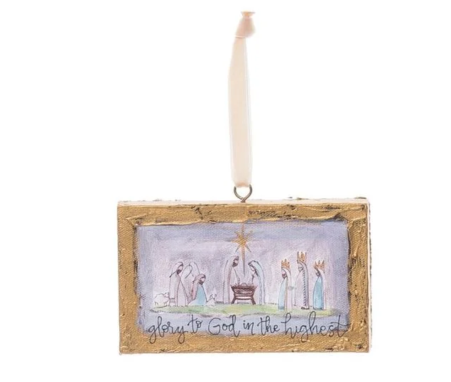 Hand Painted Glory to God Ornament