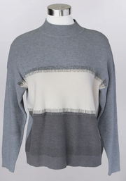 Pull Over Gray Beaded Sweater By: Keren Hart