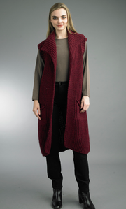 Long Double Pocket Sweater Vest By: Tempo Paris