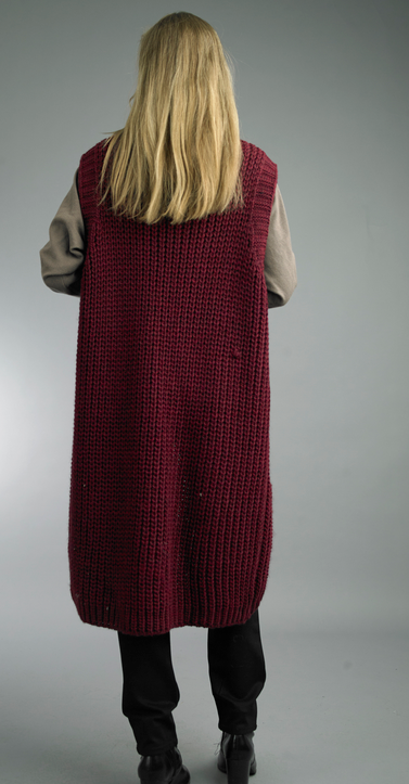 Long Double Pocket Sweater Vest By: Tempo Paris